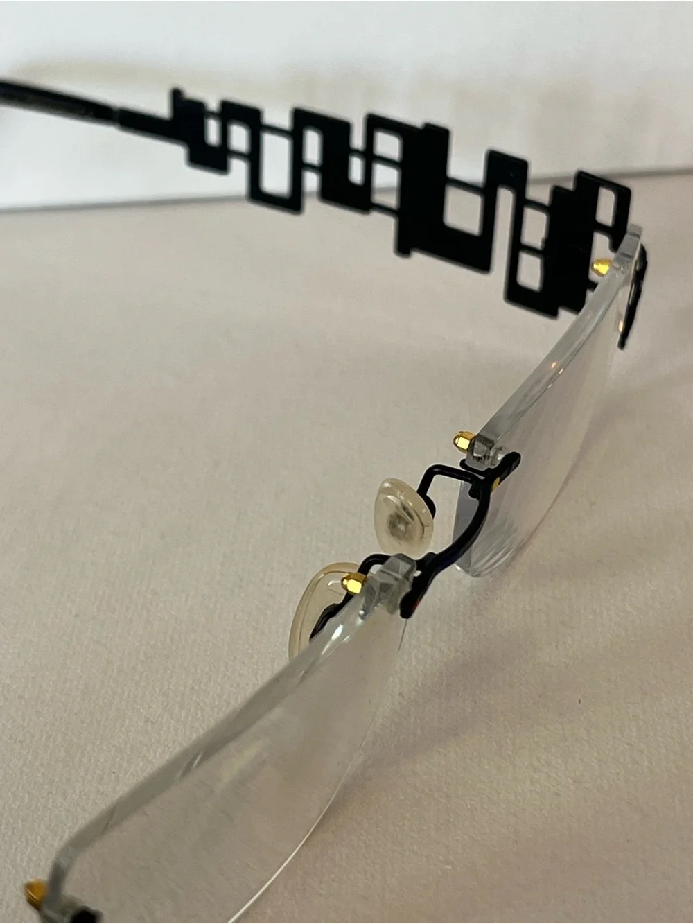 Vintage Yabi Art Abendzauber 4531 6596 Rimless Geometric Eyeglasses Germany